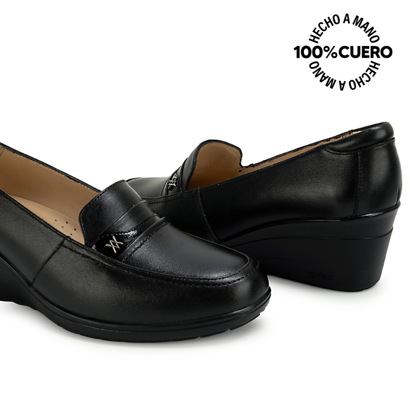 ZAPATO MOCASÍN LE-2614 NEGRO VIALE CUERO - 2