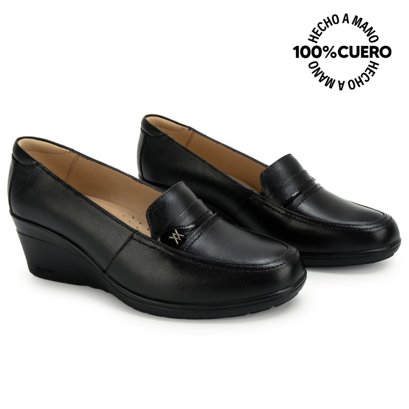 ZAPATO MOCASÍN LE-2614 NEGRO VIALE CUERO - 4