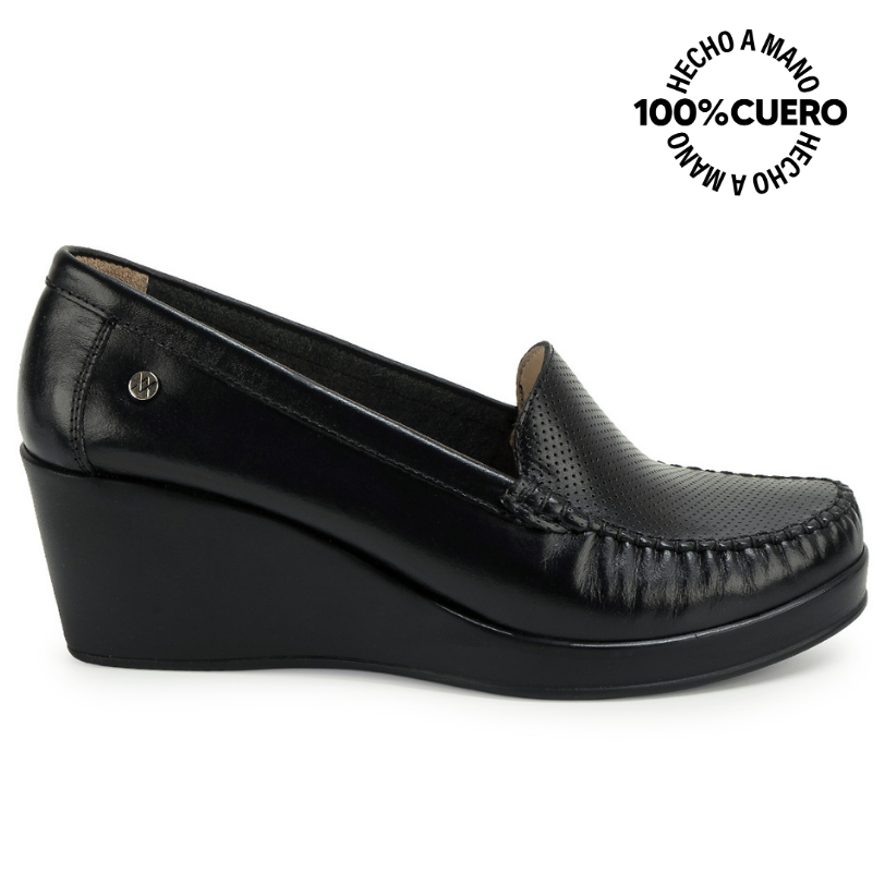 ZAPATO MOCASÍN DOM-2601 NEGRO VIALE CUERO - 1