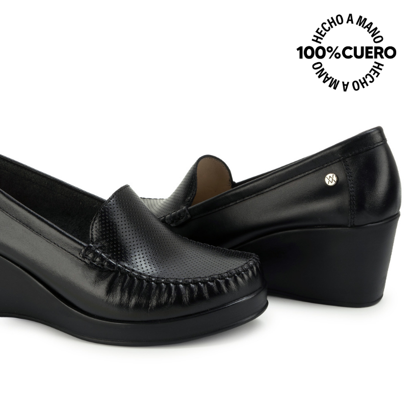 ZAPATO MOCASÍN DOM-2601 NEGRO VIALE CUERO - 2