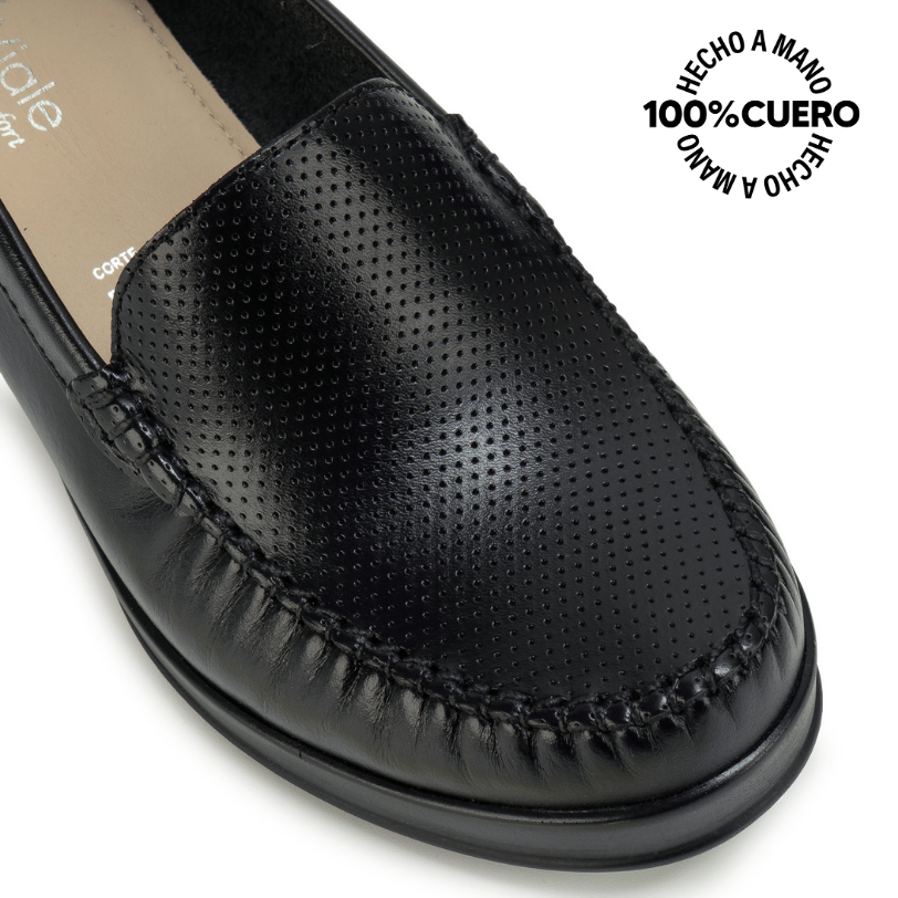 ZAPATO MOCASÍN DOM-2601 NEGRO VIALE CUERO - 3