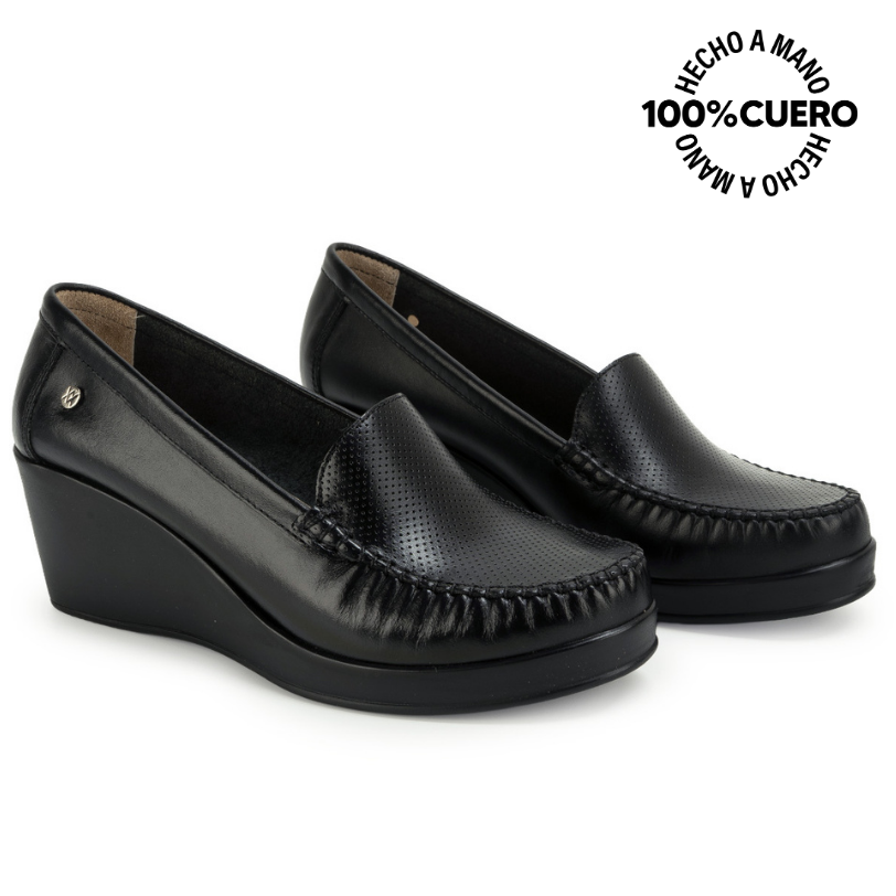 ZAPATO MOCASÍN DOM-2601 NEGRO VIALE CUERO - 4
