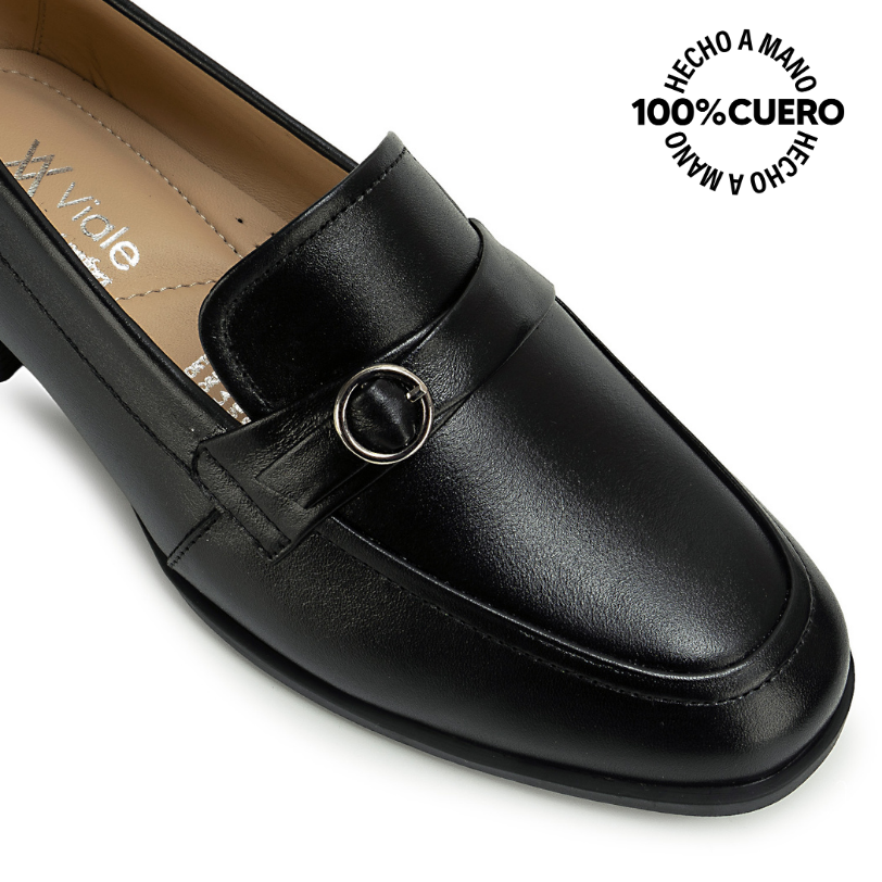 ZAPATO MOCASÍN LE-2615 NEGRO VIALE CUERO - 3