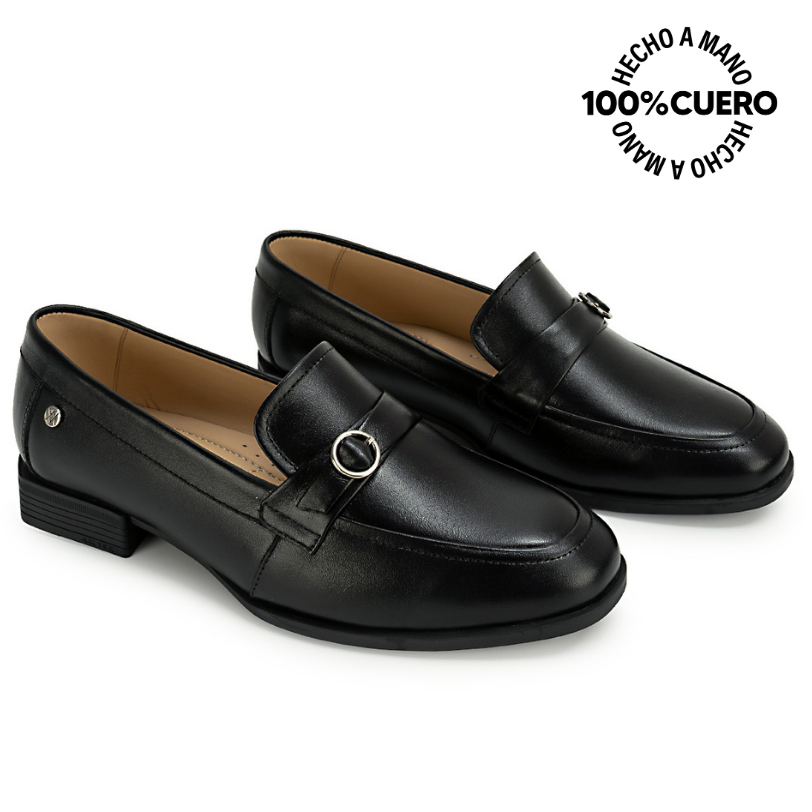 ZAPATO MOCASÍN LE-2615 NEGRO VIALE CUERO - 4