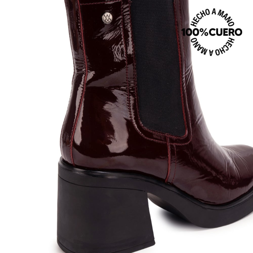 BOTIN CHELSEA FER-2642 CHERRY VIALE CUERO - 4