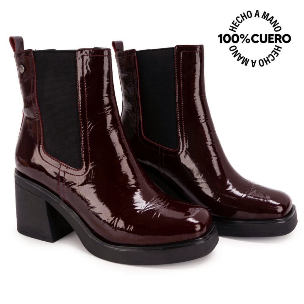 BOTIN CHELSEA FER-2642 CHERRY VIALE CUERO - 5