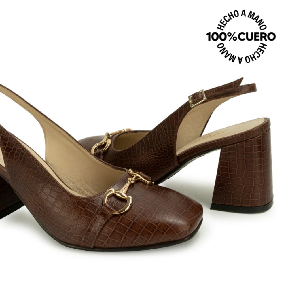 ZAPATO MEDIA ESTACION STILETTO ROSY-2603 TABACO VIALE CUERO - 3