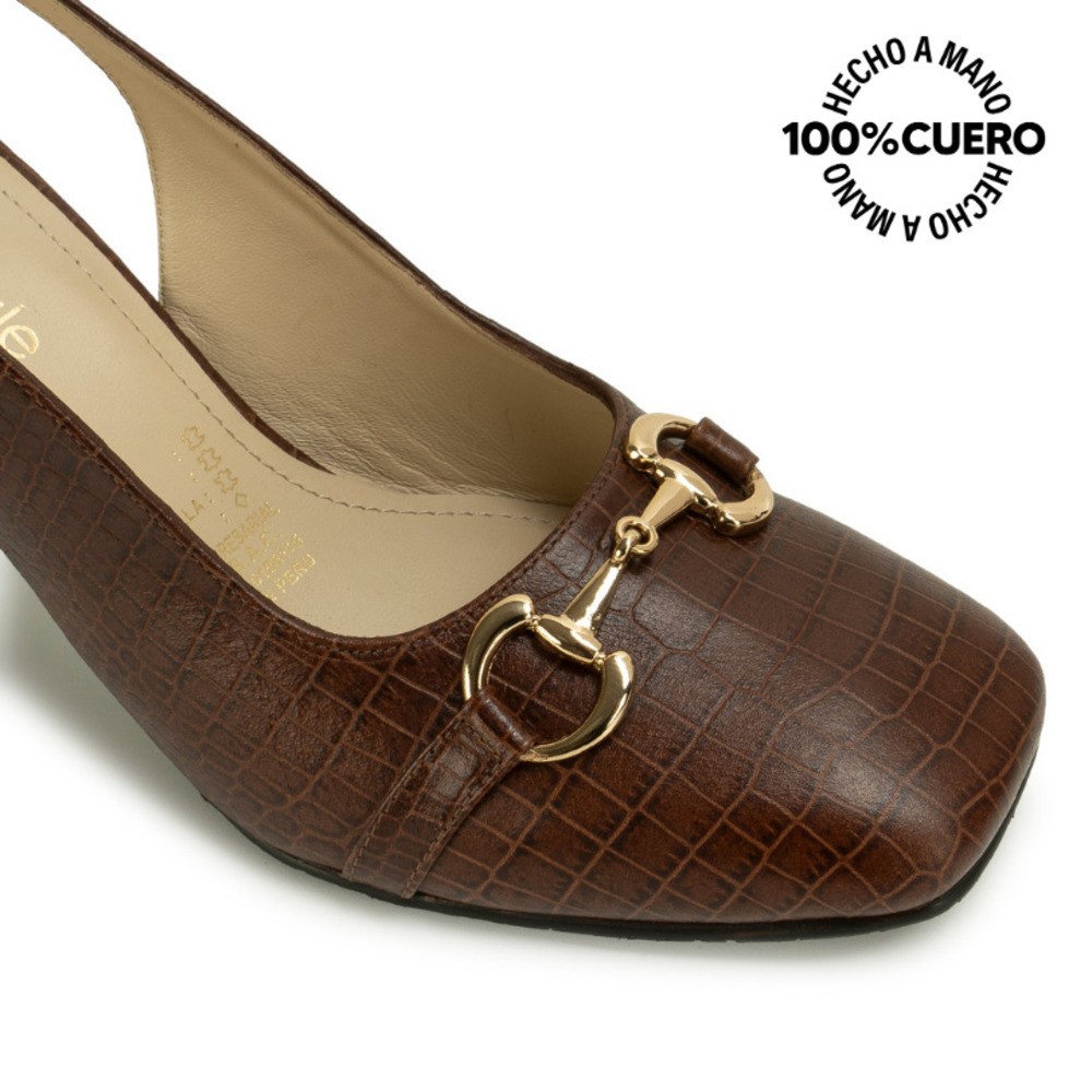 ZAPATO MEDIA ESTACION STILETTO ROSY-2603 TABACO VIALE CUERO - 4