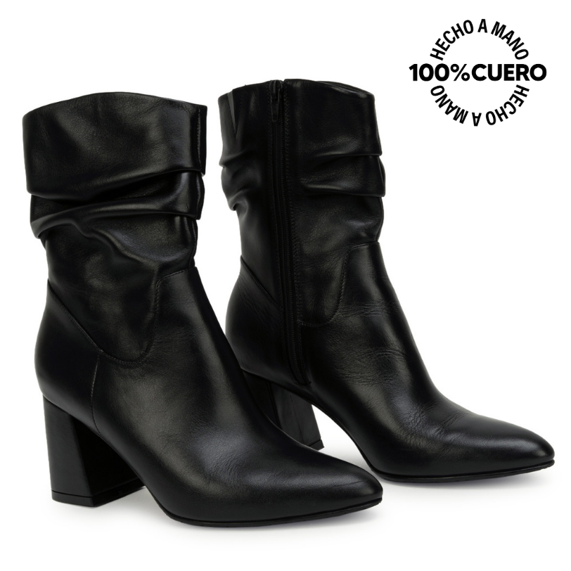 BOTA MEDIA BASICO LINDA-2623 NEGRO VIALE CUERO - 4