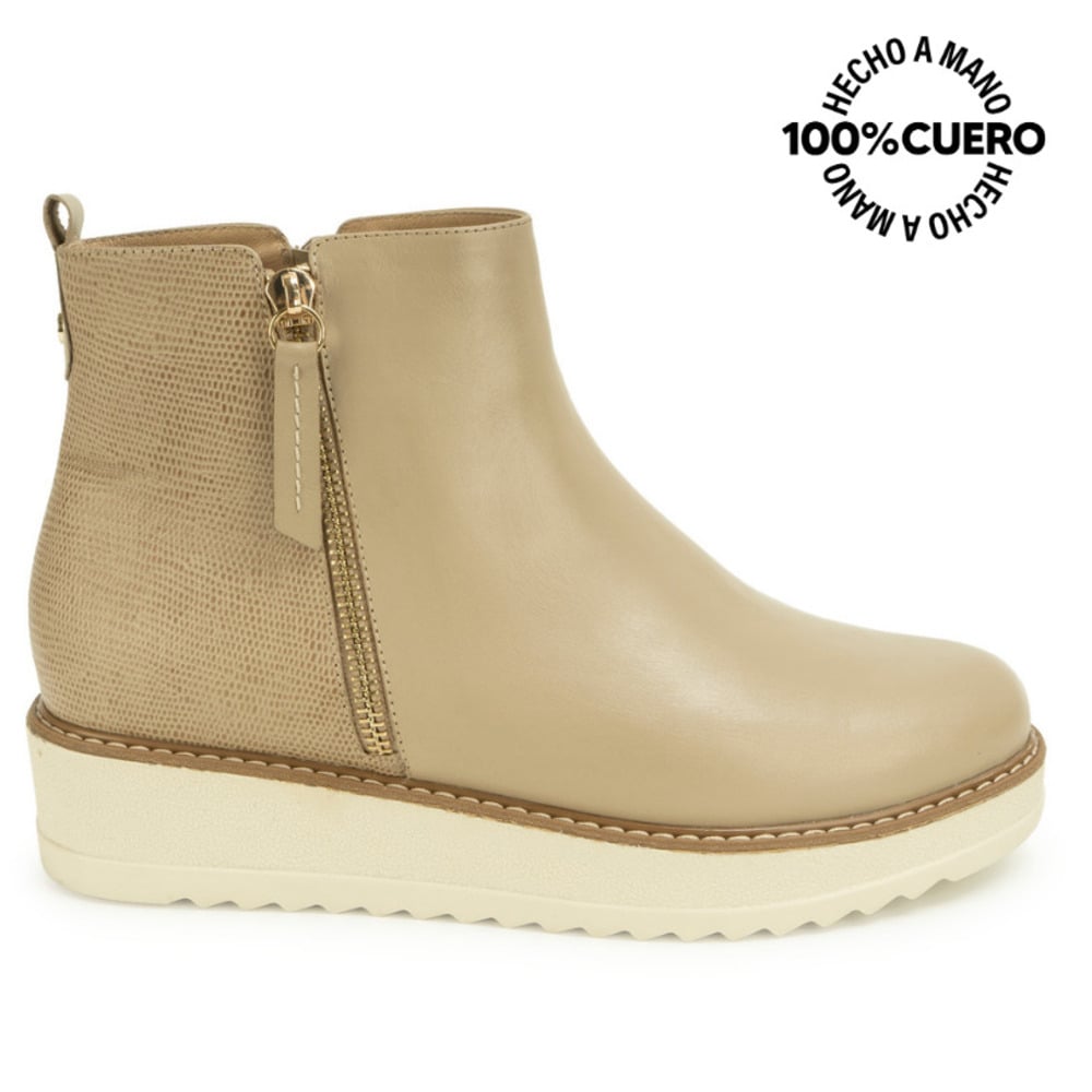BOTIN JODHPUR LINDA-2625 TAUPE VIALE CUERO - 2