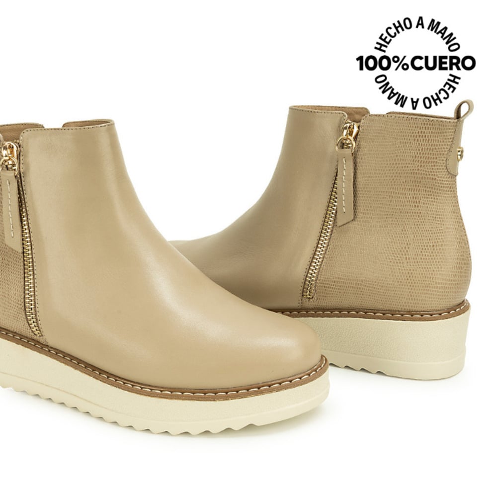 BOTIN JODHPUR LINDA-2625 TAUPE VIALE CUERO - 3