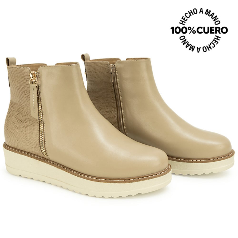 BOTIN JODHPUR LINDA-2625 TAUPE VIALE CUERO - 5
