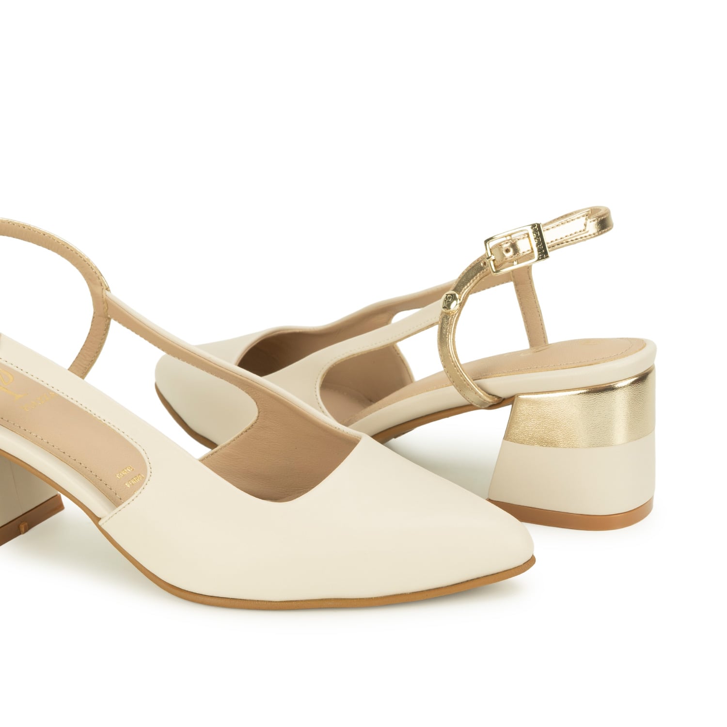 ZAPATO MEDIA ESTACION STILETTO DON-2645 HUESO PIAZZA - 2