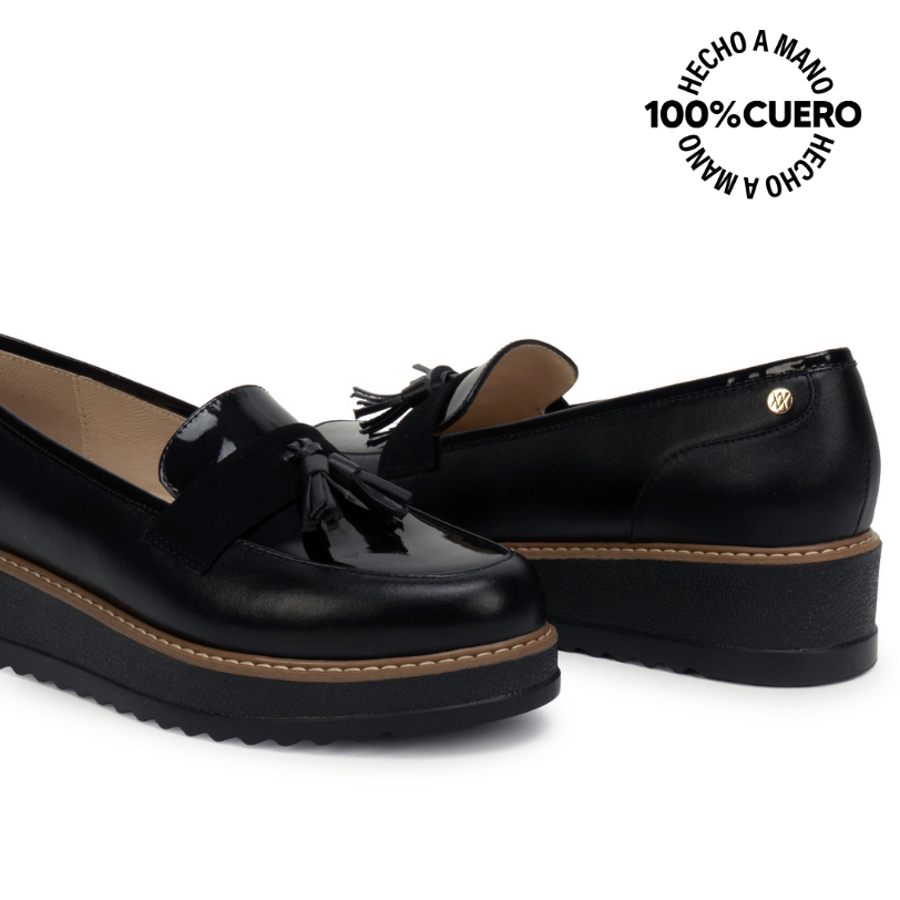 ZAPATO MOCASÍN TATI-2630 NEGRO VIALE CUERO - 2