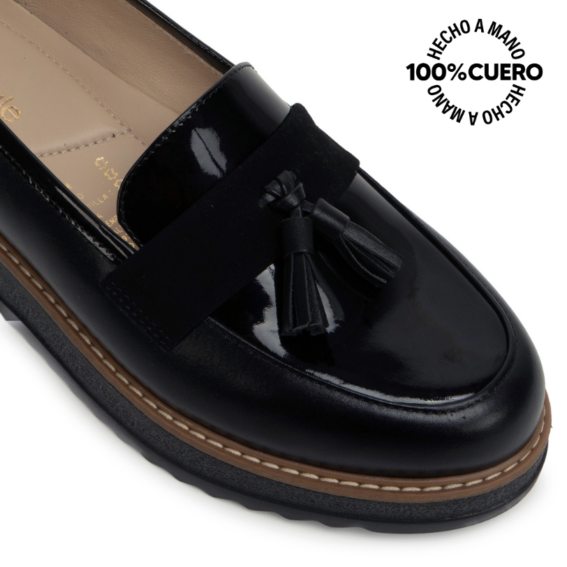 ZAPATO MOCASÍN TATI-2630 NEGRO VIALE CUERO - 3