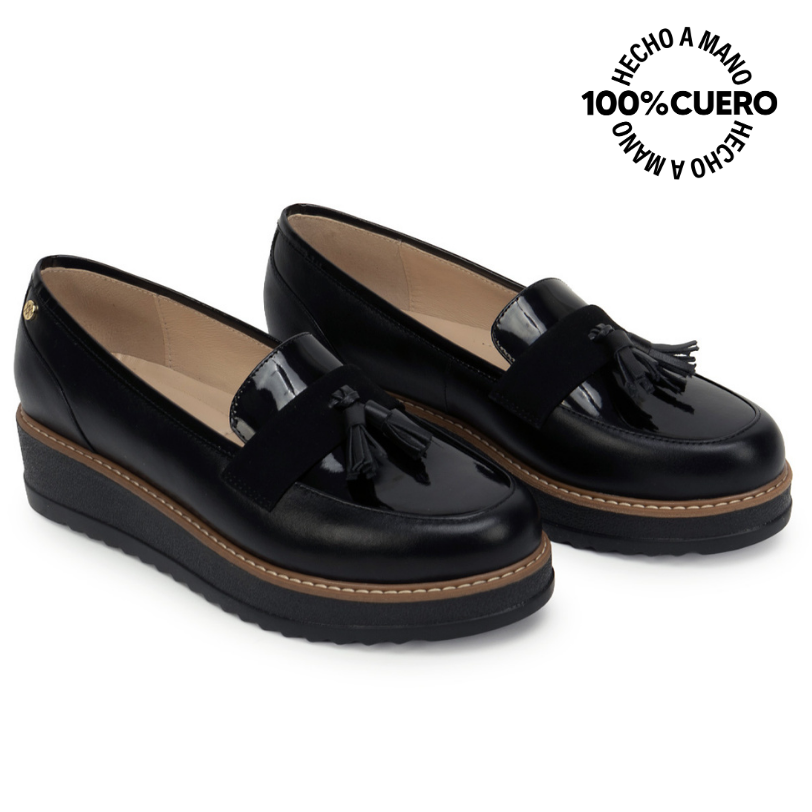 ZAPATO MOCASÍN TATI-2630 NEGRO VIALE CUERO - 4