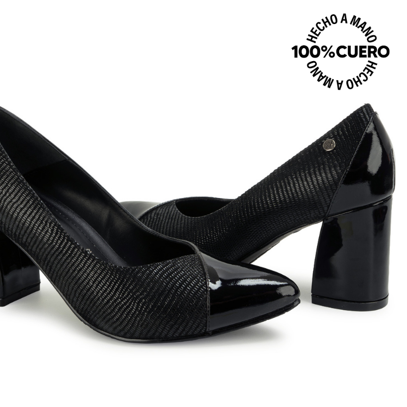 ZAPATO REINA TATI-2620 NEGRO VIALE CUERO - 2