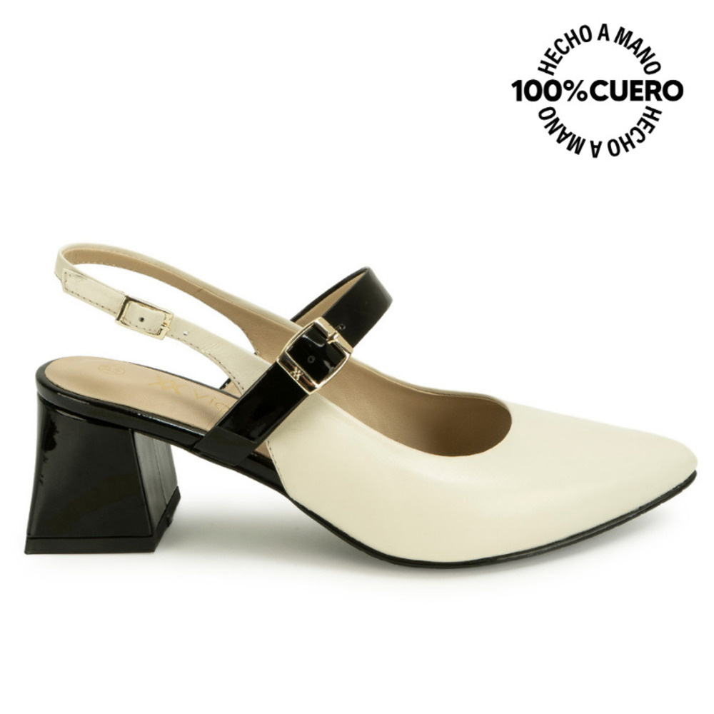 ZAPATO MEDIA ESTACION STILETTO TATI-2660 HUES/NEG VIALE CUERO - 2