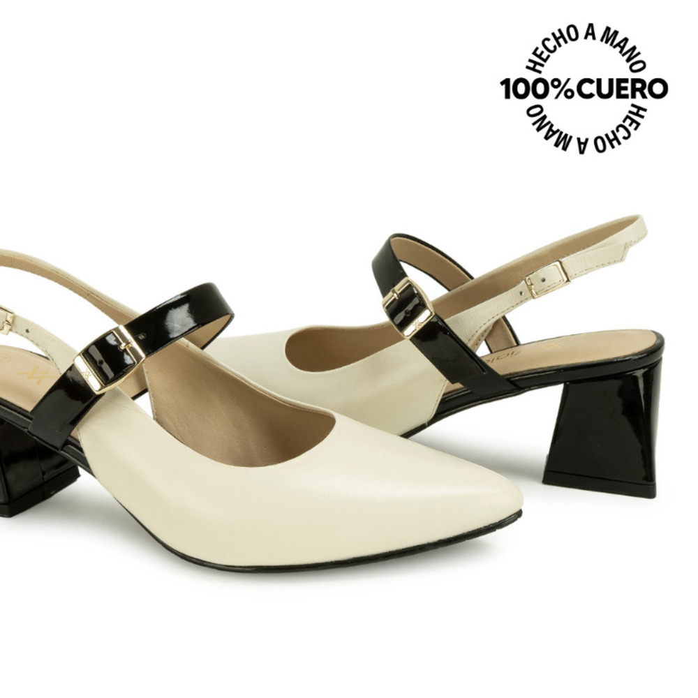 ZAPATO MEDIA ESTACION STILETTO TATI-2660 HUES/NEG VIALE CUERO - 3