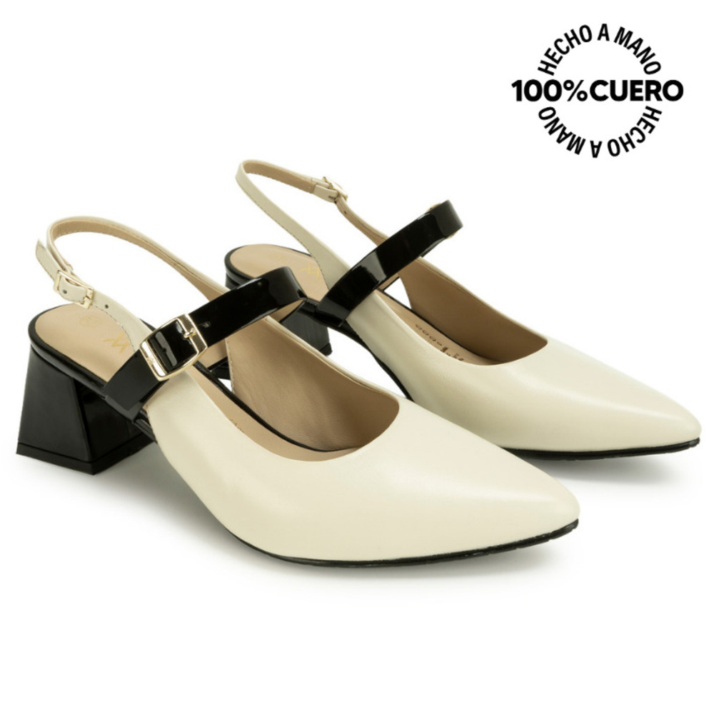 ZAPATO MEDIA ESTACION STILETTO TATI-2660 HUES/NEG VIALE CUERO - 5