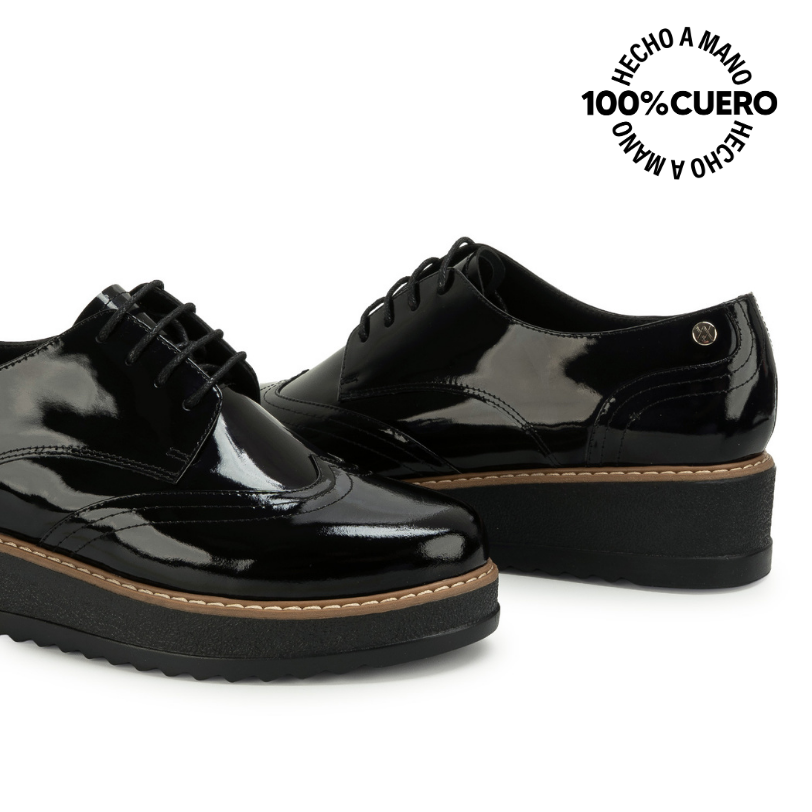 ZAPATO OXFORD TATI-2667 NEGRO VIALE CUERO - 2