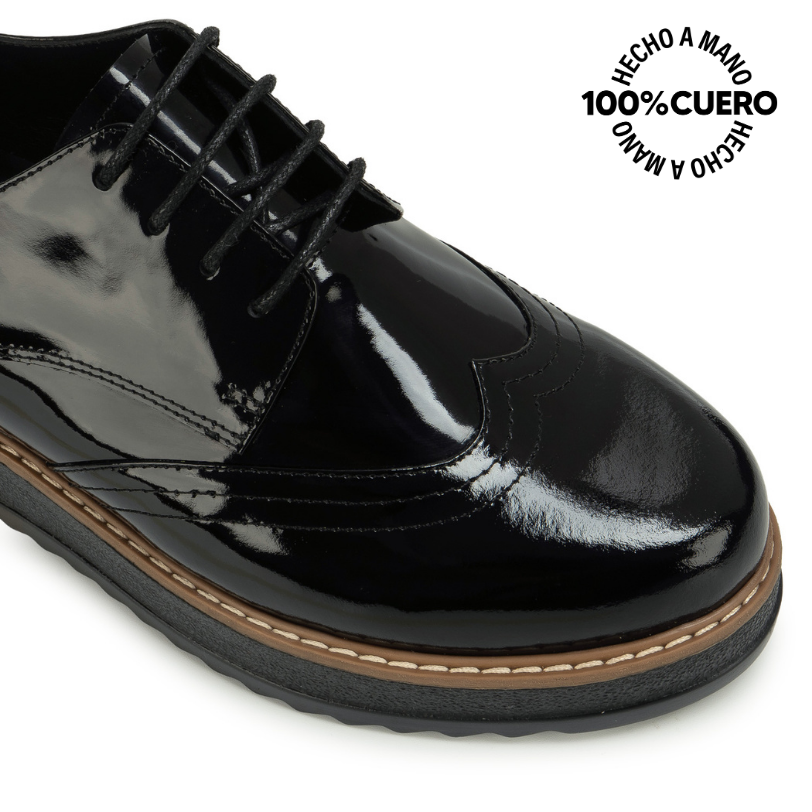 ZAPATO OXFORD TATI-2667 NEGRO VIALE CUERO - 3