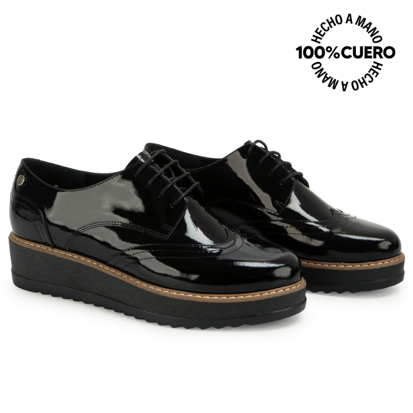 ZAPATO OXFORD TATI-2667 NEGRO VIALE CUERO - 4