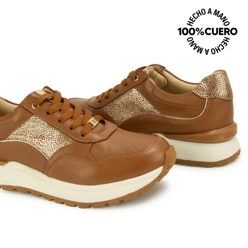 ZAPATILLA BASICO TERI-2601 NATURAL VIALE CUERO - 2