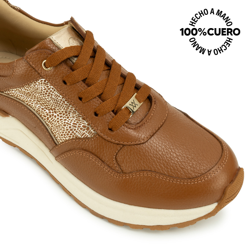 ZAPATILLA BASICO TERI-2601 NATURAL VIALE CUERO - 3