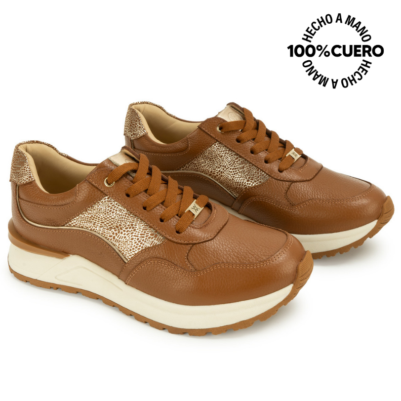 ZAPATILLA BASICO TERI-2601 NATURAL VIALE CUERO - 4