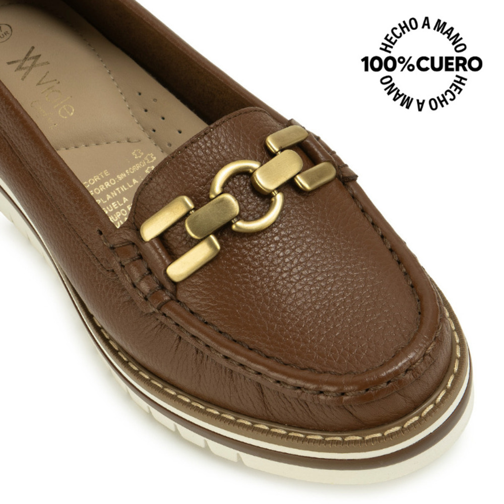 ZAPATO MOCASÍN AVE-2613 TABACO VIALE CUERO - 4