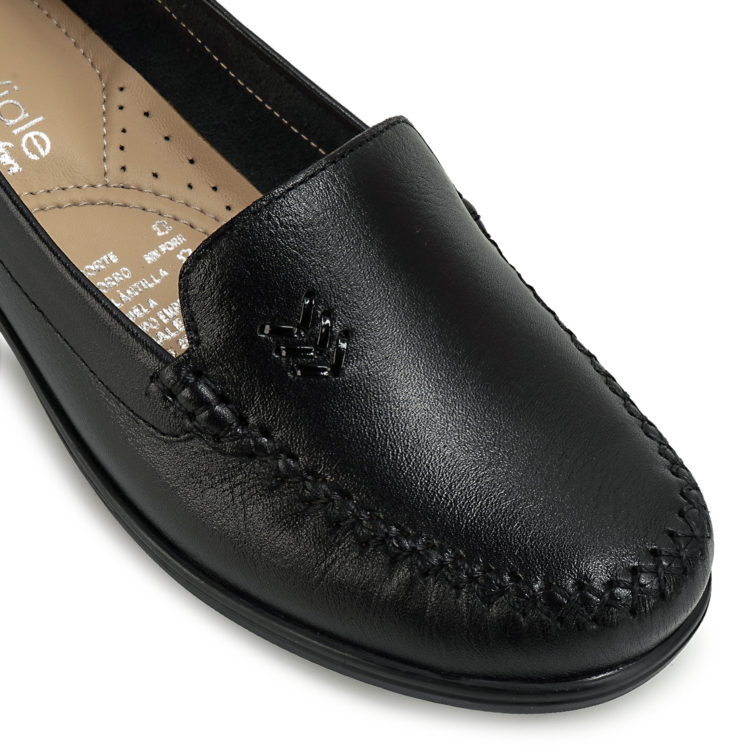 ZAPATO MOCASÍN LE-2613 NEGRO VIALE CUERO - 3