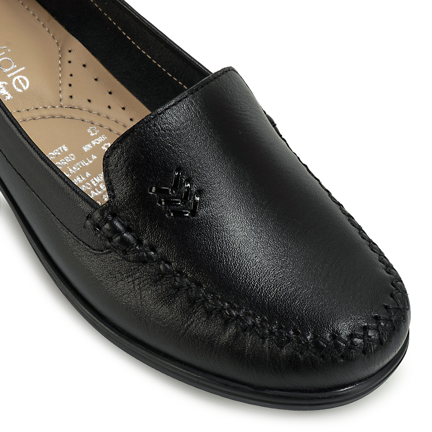 ZAPATO MOCASÍN LE-2613 NEGRO VIALE CUERO - 3