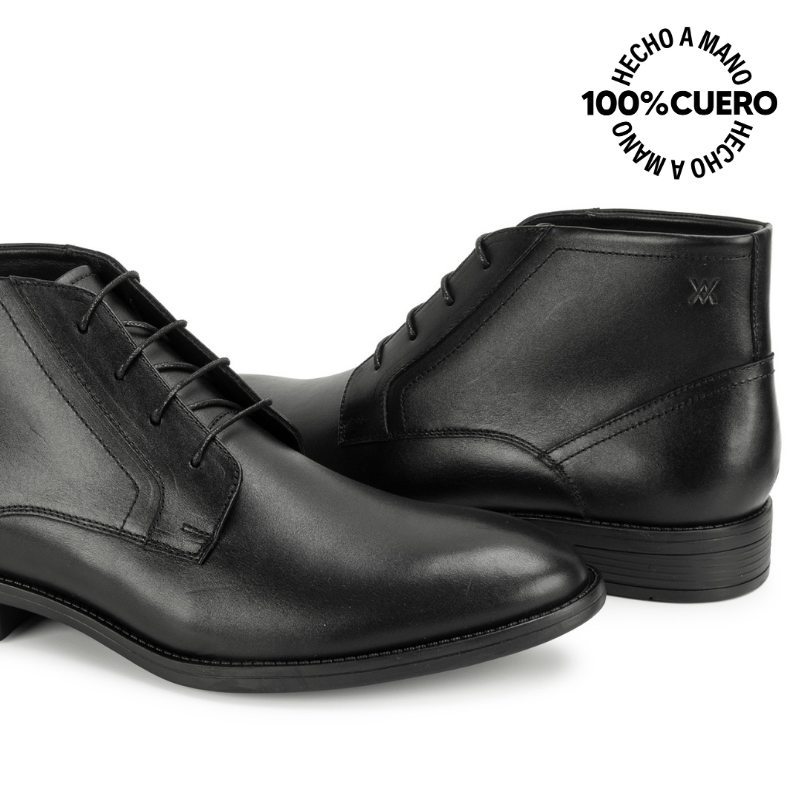 BOTIN DERBY CASUAL MATEO-2608 NEGRO CUERO VIALE HOMME - 2
