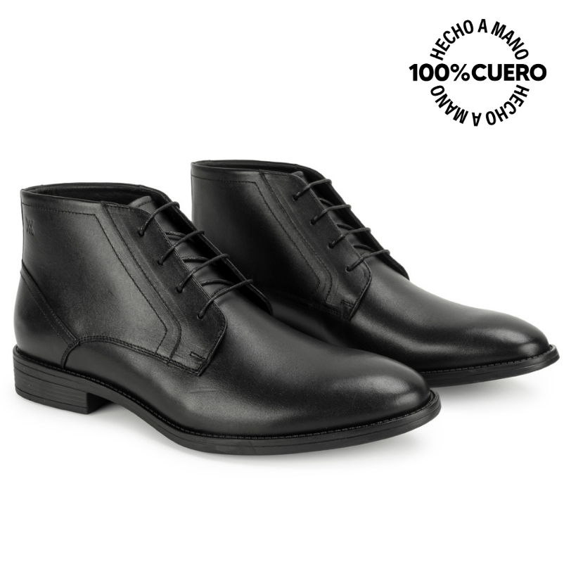 BOTIN DERBY CASUAL MATEO-2608 NEGRO CUERO VIALE HOMME - 4