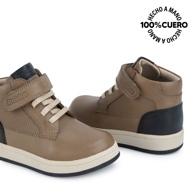 BOTIN DERBY ANGEL-2629 OLIVO RABBIT CUERO - 2