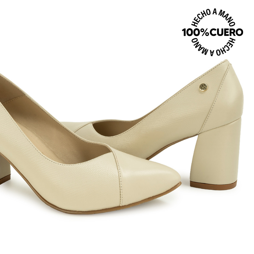 ZAPATO REINA TATI-2620 MARFIL VIALE CUERO - 2