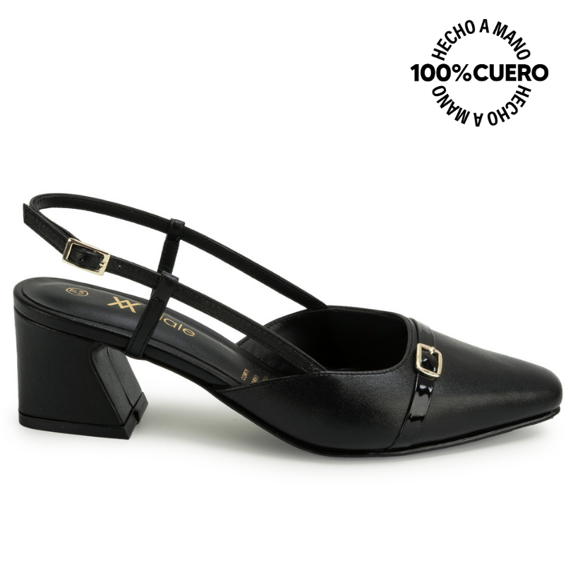 ZAPATO MEDIA ESTACION STILETTO TATI-2662 NEGRO VIALE CUERO - 1