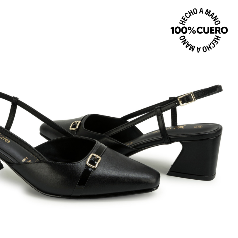 ZAPATO MEDIA ESTACION STILETTO TATI-2662 NEGRO VIALE CUERO - 2