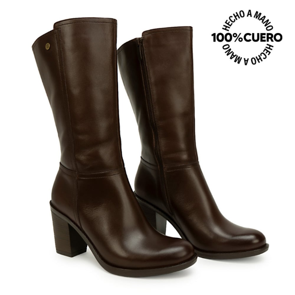 BOTA MEDIA BASICO FER-2644 CANELA VIALE CUERO - 5