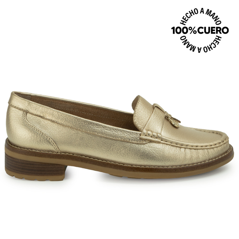 ZAPATO MOCASÍN DENI-2623 CHAMPAGNE VIALE CUERO - 1