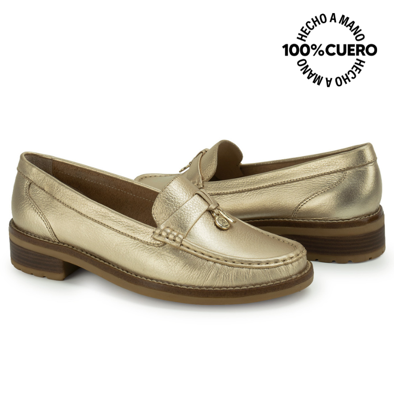ZAPATO MOCASÍN DENI-2623 CHAMPAGNE VIALE CUERO - 2
