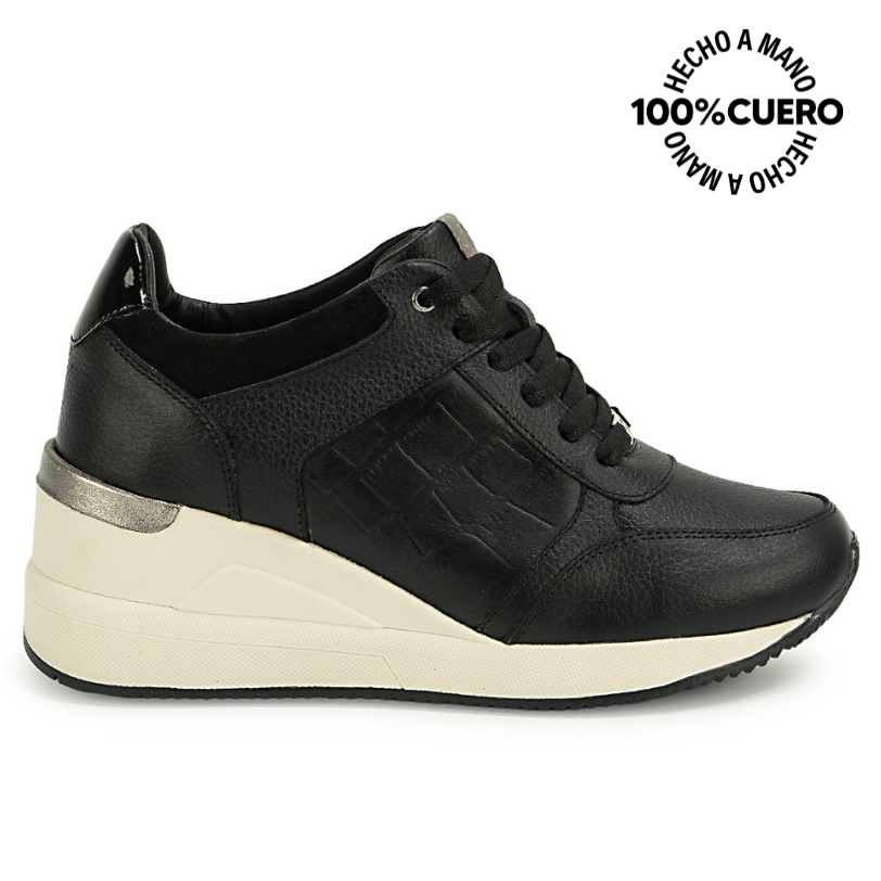 ZAPATILLA BASICO REC-2605 NEGRO VIALE CUERO - 1