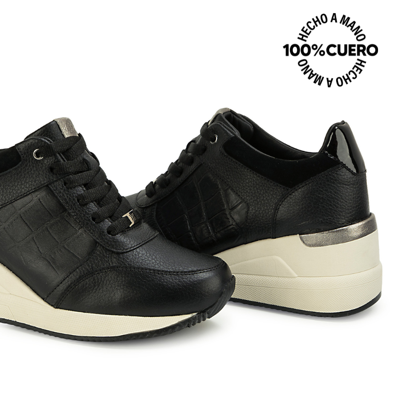 ZAPATILLA BASICO REC-2605 NEGRO VIALE CUERO - 2