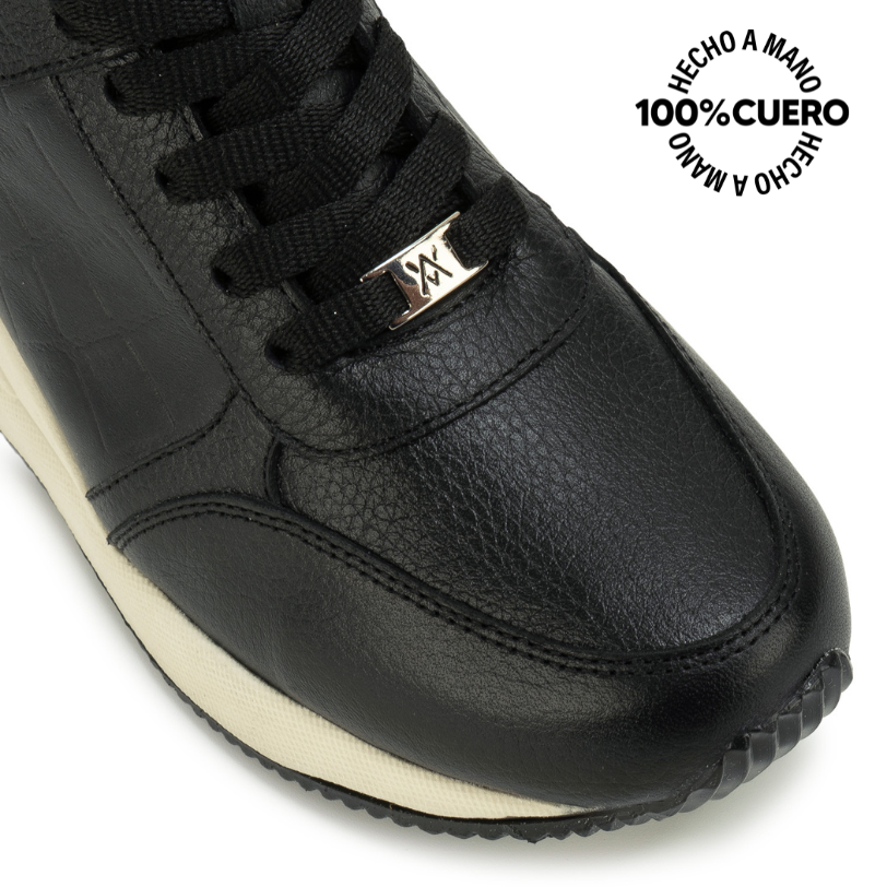 ZAPATILLA BASICO REC-2605 NEGRO VIALE CUERO - 3