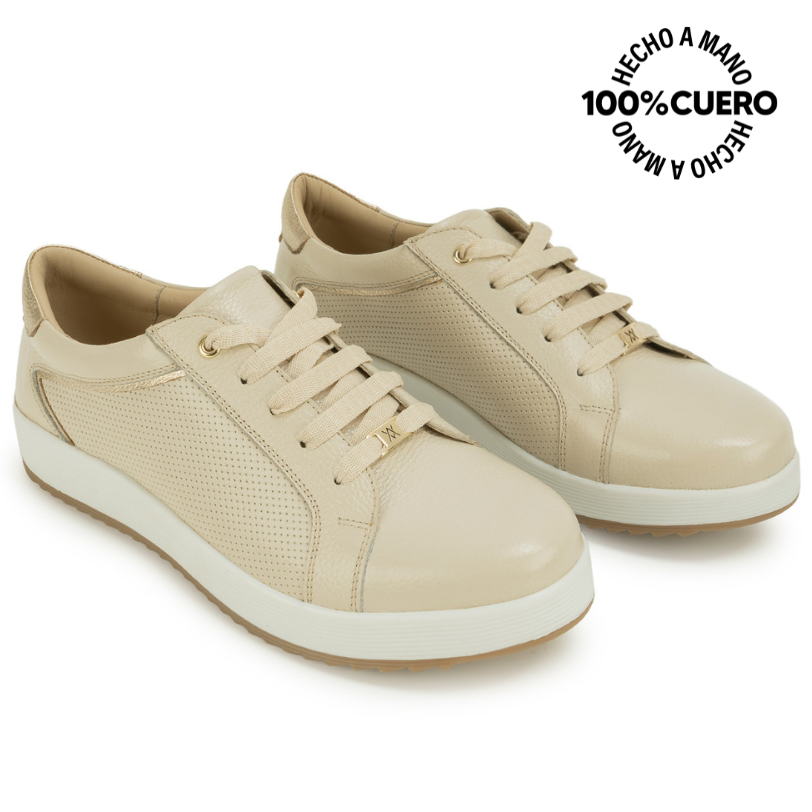 ZAPATO OXFORD WIL-2622 BLAN/OFF VIALE CUERO - 4