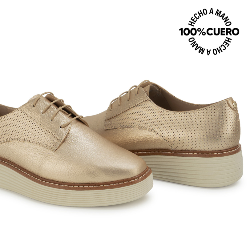 ZAPATO OXFORD TATI-2631 CHAMPAGNE VIALE CUERO - 2