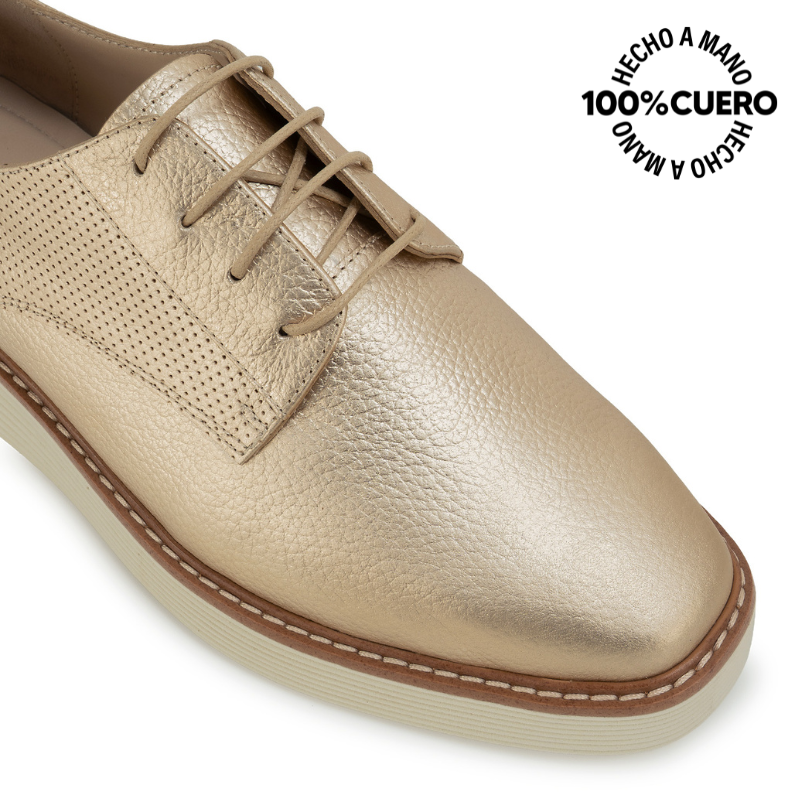 ZAPATO OXFORD TATI-2631 CHAMPAGNE VIALE CUERO - 3