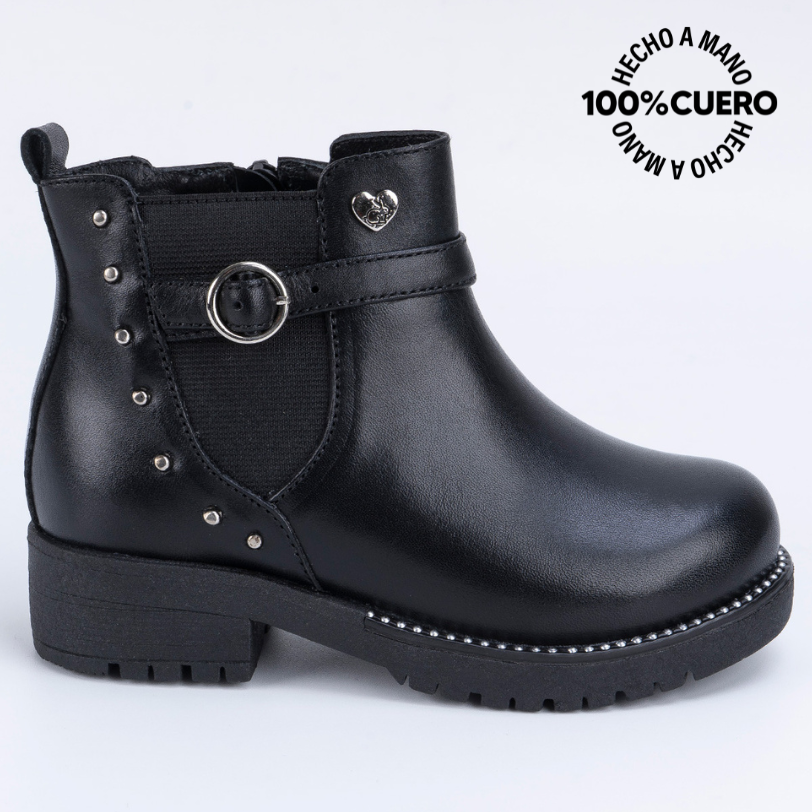 BOTIN BASICO YADIRA-2615 NEGRO RABBIT CUERO - 1