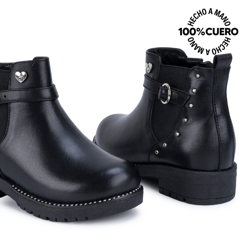 BOTIN BASICO YADIRA-2615 NEGRO RABBIT CUERO - 2